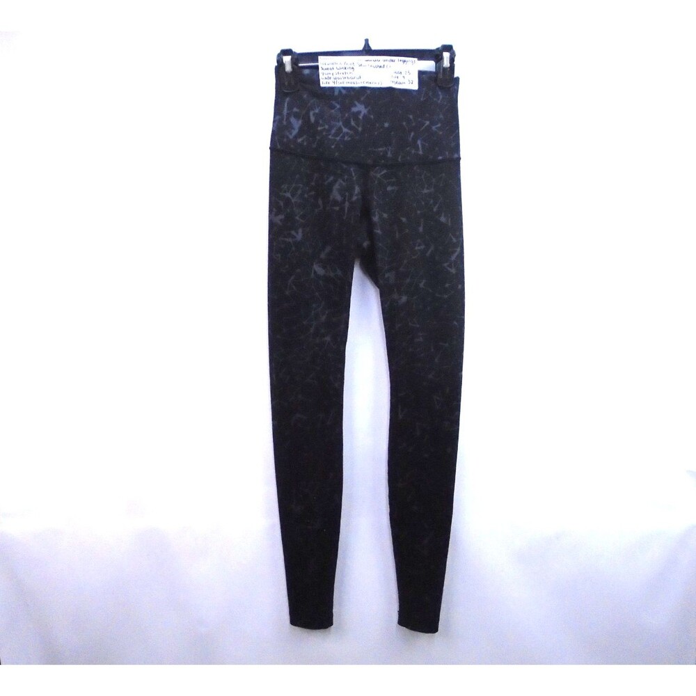 Lululemon Women Size 4 Wunder Under Leggings Star Crush Coal Print 4 Way Stretch